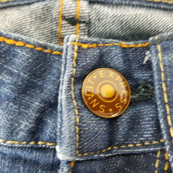 Express Jeans Womens 4 Blue Low Rise Straight Leg Dark Wash Denim W30 x L30.5 - Picture 9 of 16